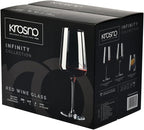 Krosno Red Wine Glasses | Elegant Design | Set of 6 | 16.9 oz | Infinity Collection | Ideal for Home, Restaurants and Receptions | Dishwasher Safe | Lead-Free Crystal Glass