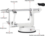 Apple Peeler Corer, Long lasting Chrome Cast Magnesium Alloy Apple Peeler Slicer Corer with Stainless Steel Blades and Powerful Suction Base for Apples and Potato(White)