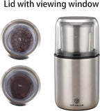 DR MILLS DM-7452 Electric Coffee Grinder,Spice Grinder Electric and chopper,detachable cup, diswash free, Blade & cup made with SUS304 stianlees steel
