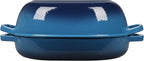Enameled Cast Iron Oval Dutch Oven Pot with Lid, Dutch Oven for Sourdough Bread Baking, Oval Bread Pan, 7qt, Lake Blue