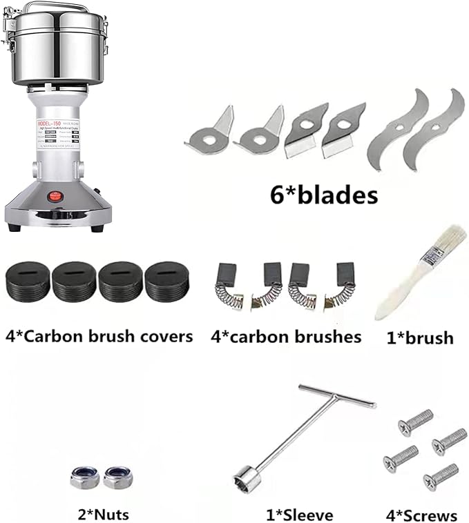 Grain Mill 150g High Speed Food Electric Stainless Steel Grinder Mill Seeds Flour Nut Pill Wheat Corn Herbs Spices & Seasonings Grinder Dry Grain Powder Machine