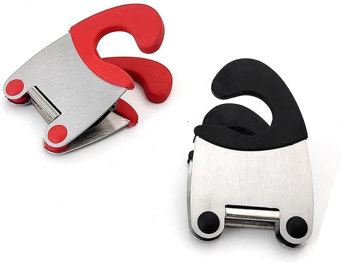 4 Pcs Anti-Scald Spoon Rest, Non Slip Stainless Steel Utensil Holder For Pots, Pans, Heat Resistant Kitchen Clips For Cooking, Stove, Home, Restaurant Use (Red)