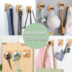 Self Adhesive Wall Hooks for Hanging Heavy Duty,Small Sticky Decorative No Nail White Hooks,4 Pieces Cute Unique Utility Hooks No Damage Hanger Hook for Wall Mounted