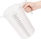 Food-Grade Plastic Measuring Pitcher – 120 Ounce & 15 Cups Measuring Cups with Handle for Liquid, Motor Oil, Pool & Lawn Chemicals, Dilution, Soap Mixing, Brewing, Commercial & Kitchen Use(3500ml)