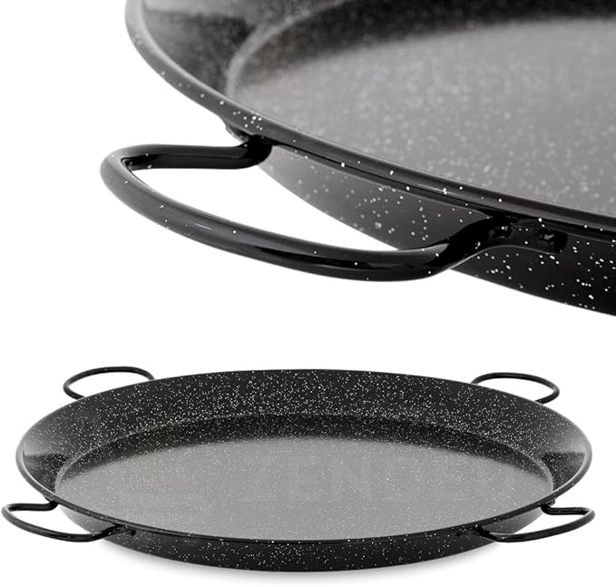 Enameled Paella Pan (Carbon Steel, 32 in - 80 cm (40 Servings) (4 hangers))