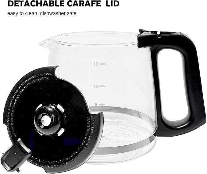 12-Cup Replacement Glass Coffee Carafe Compatible with Mr. Coffee LMX, TP, MMX, and MSX series coffeemakers