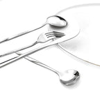 Silver 36-Pieces Silverware Flatware Mirror Polished Dinnerware, 18/0 Stainless Steel Cutlery Set For Home Kitchen Party Hotel Restaurant Wedding Service for 6