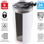 16 Pack 20oz Stainless Steel Tumblers Bulk Reusable Travel Mugs with Lid, Double Wall Powder Coated Coffe Cup for Home, Office, Outdoor Suitable for Vehicle Cup Holders
