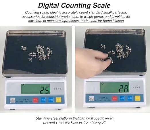 Precision Scale 10kgx0.1g,Accurate Electronic Balance,Industrial Counting Scale for Laboratory,Jewelry Store,Kitchen(10kg, 0.1g)