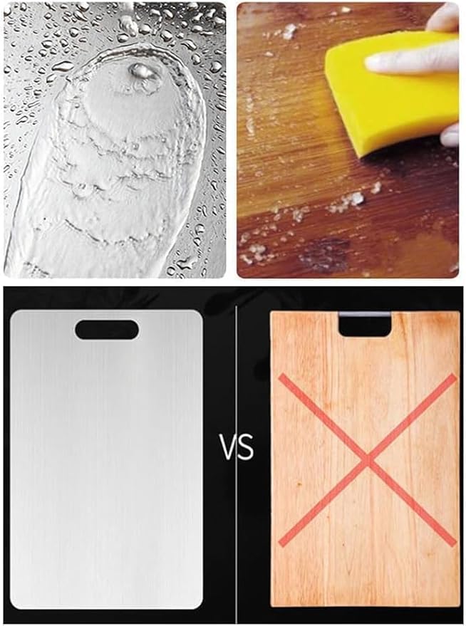 Titanium Cutting Board,Titanium Cutting Boards for Kitchen,304 Stainless Steel Food Grade Cutting Board for Meat Fruit & Vegetable(13.4*9in)