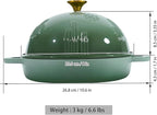 Cast Iron Bread Oven With Cloche Lid for Baking - Green Enameled Dutch Oven With Dome Lid for Sourdough - 2.6 qt