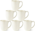 AmorArc 12oz Coffee Mugs Set of 6, Ceramic Coffee Mugs for Man, Woman, Dad, Mom, Modern Coffee Cups with Handle for Tea/Latte/Cappuccino/Cocoa. Dishwasher&Microwave Safe, Light Beige