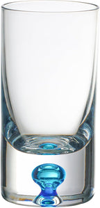 Barski Shot Glasses - Liquor Glass - Set of 6 - Crystal Glass - Assorted Colored Bubble in Base - Thick Base - 1.25 Oz. for Vodka, Whiskey, Tequila - Espressos - Spirits & Liquors - Made in Europe