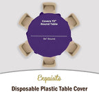 Party Solids 12-Pack Premium Plastic 84-Inch Round Tablecloth - Purple