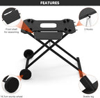 Stanbroil Portable Grill Cart for Weber Q Series Gas Grills, Upgrade Heavy-Duty Grill Stand for Weber Q1000, Q1200, Q1400, Q2000, Q2200, Q2400 with Fold Shelf & Hooks, Comes in One Piece