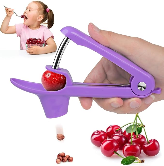 Cherry Pitter Tool,Cherry Pitter Cherries Stone Remover Tool for Making Cherry Jam,Cherry & Olive Pitter with Space-Saving Lock Design