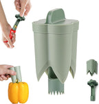 Pepper Corer,Chili Seed Remover Tool,Durable ABS Kitchen Gadget for Bell & Chili Peppers, 2-in-1 Design, Easy Twist Use, Ideal for Home Cooking, Camping(Green)