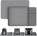 Silicone Heat Resistant Mats for Countertop,24x16 Inch Air Fryer Mat with Kitchen Accessories Holder Pad for Microwave/Oven,Compatible with Ninja/Cosori/Chefman/Toshiba,Kitchen Countertop Protector