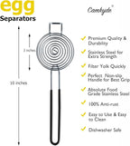 CAMKYDE Egg Separator Food Grade Stainless Steel Egg Yolk White Separation Tool, Set of 2 (Black)