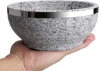 MDLUU Dolsot Bibimbap Bowl 32 Oz, Granite Stone Bowl with Wood Base, Dolsot Pot for Korean Soup, Rice and Stew