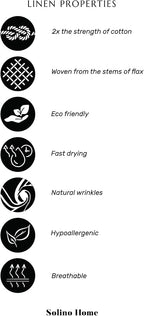 Solino Home Linen Tablecloth 60 x 120 Inch - Classic Hemstitch 100% Pure Linen Ivory Table Cloth for Rectangle Tables - Machine Washable Tablecloth for Summer, Fall, Autumn