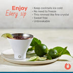 SNOWFOX Premium Vacuum Insulated Stainless Steel Martini Glass, Set of 2, Martinis Stay Icy Cold, Stemless Cocktail Glasses, Elegant Home Entertaining, Bold Beautiful Barware Set, 8 oz, Blue