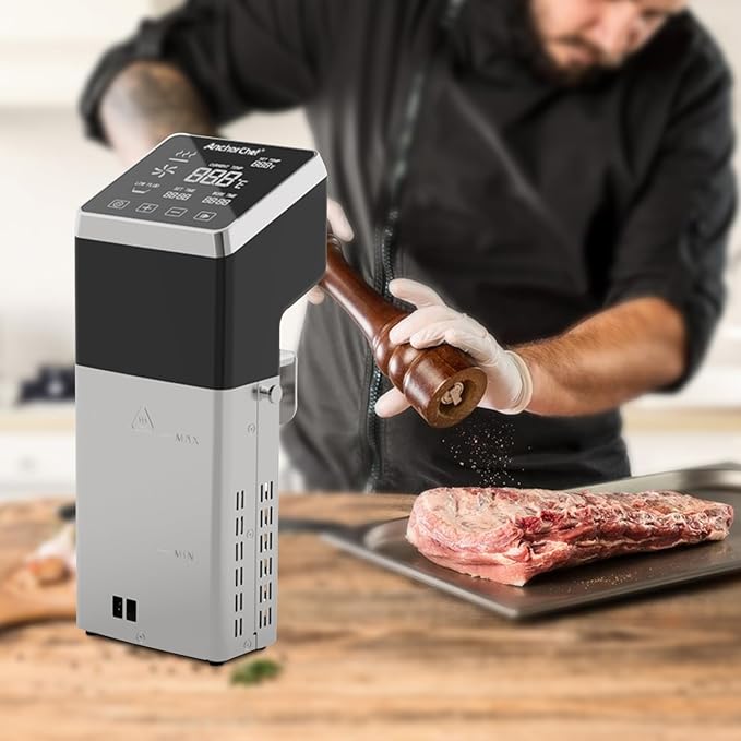 AnchorChef Immersion Circulator, Commercial Restaurant Sous Vide Machine，Large capacity sous vide, Fast-Heating，Sous vide cooker 1400W，With large Touchscreen Accurate Temperature Timer (110V)