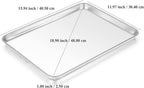 Baking Sheet with Silicone Mat Set of 4, Stainless Steel Cookie Sheet Baking Pan Tray with Silicone Mat, Non Toxic & Heavy Duty & Easy Clean - Size of 16 inch