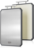 SNOWCLAD Stainless Steel Cutting Board,Double Sided Steel Cutting Boards for kitchen,Stainless Steel/Wheat straw pp Large Board for meat,non toxic Chopping,16 * 11 Inch,Dishwasher Safe