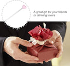 Glass Swizzle Sticks for Cocktails Drinks, 5Pcs Heart Shape Drink Swizzle Sticks Glass Coffee Beverage Cocktail Stirrers Stirring Spoons for Restaurant Home Bar Party