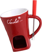 Ceramic Fondue Pot Set, Chocolate Mug With Forks, Perfect For Butter And Cheese Melting,Multipurpose,Personal Cheese Melting Cup