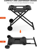 Stanbroil Portable Grill Cart for Weber Q Series Gas Grills, Upgrade Heavy-Duty Grill Stand for Weber Q1000, Q1200, Q1400, Q2000, Q2200, Q2400 with Fold Shelf & Hooks, Comes in One Piece