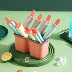 HOMQUEN Popsicles Molds, 8 Piece Ice Pop Mold, Reusable Easy Release Ice Cream Mold for kids, Many Shapes Homemade Popsicle Molds, DIY Popsicle Maker, BPA Free (8 Cavities-Pink)