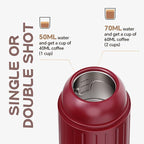 Portable Electric Espresso Machine,Travel Coffee Maker for Camping,Car Coffee Maker Self-Heating with USB-C, 12V, With Ground Coffee & NS Capsule for RV, Hiking, Office(Red)