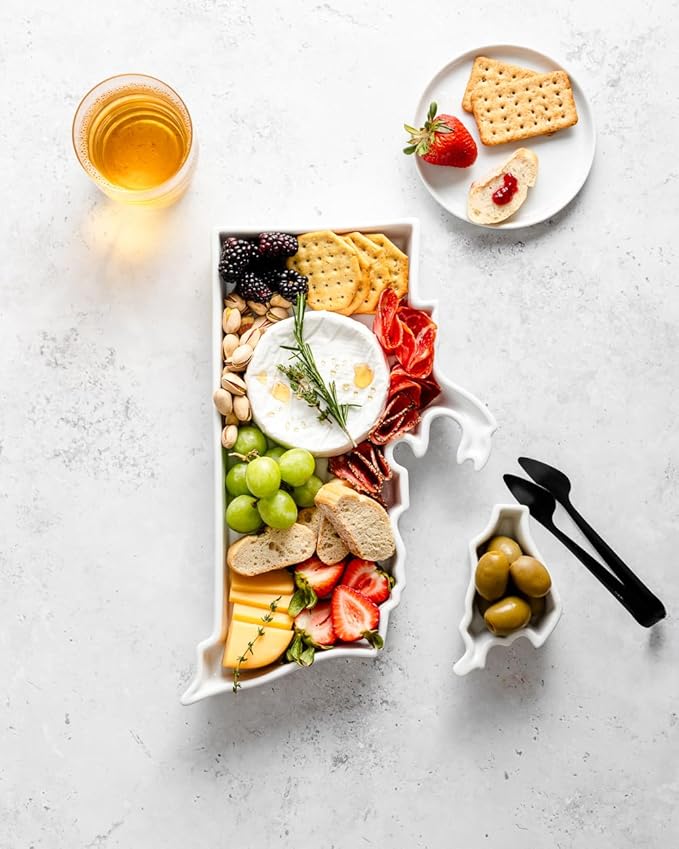 Rhode Island Shaped Baking Dish Serving Platter or Decorative Tray Charming Porcelain Bakeware Oven Microwave and Dishwasher Safe