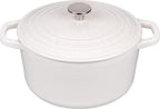 Enameled Cast Iron Dutch Oven Pot with Lid, for Bread Baking, Round Bread Oven- include Sourdough Bread Baking Supplies Set, 6QT, White