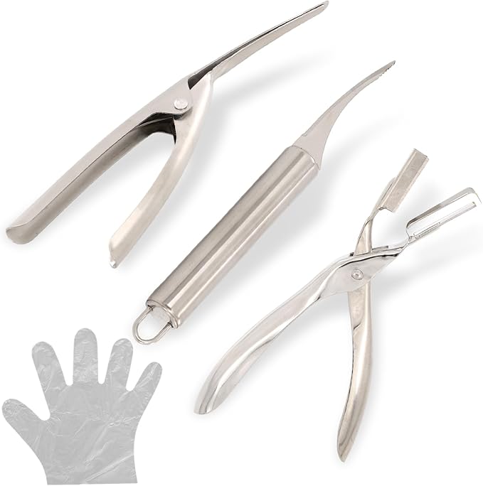 Crawfish Peeler, Crayfish Peeling Tool with Shrimp Peeler and Deveiner Tool, Includes 200PCS Disposable Gloves, Easy to Use