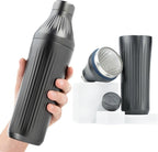 Elevated Craft Diamond Edition Hybrid Cocktail Shaker Set - Premium Vacuum Insulated Gunmetal Black, 28 oz, Includes Built-In Strainer, Precise Measuring Top & XL Polishing Cloth - Martini Shaker