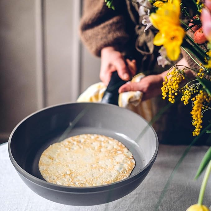 Fissler Ceratal Comfort Ceramic 10.2 Inch Non-Stick Frying Pan, Warm Grey, Made without PFAS