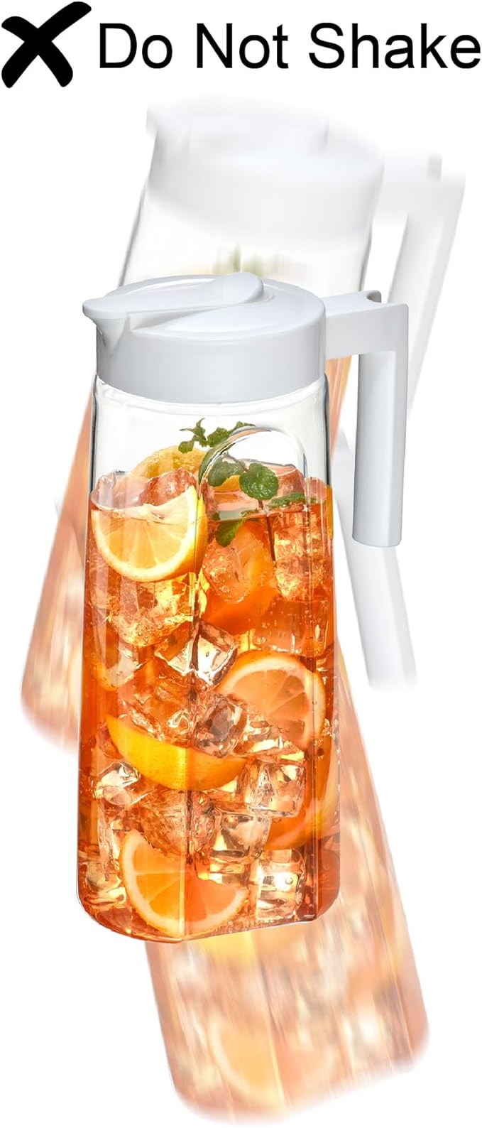 Amazing Abby - Slim - 2-Pack Tritan Pitcher (64 oz), Unbreakable Plastic Water Pitcher with Lid, BPA-Free, Heat-Resistant, Dishwasher-Safe, Great for Both Iced and Hot Drinks, Blue
