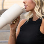 HydroJug Traveler - 40 oz Water Bottle with Handle & Flip Straw - Fits in Cup Holder, Leak Resistant Tumbler-Reusable Insulated Stainless Steel & Rubber Base - Gifts for Women & Men, Camo