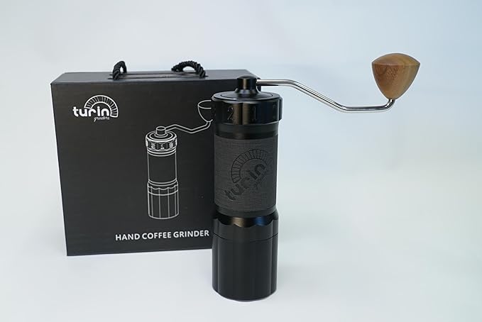 Turin H40 V2 Manual Coffee Grinder – 40mm Stainless Steel Burr, Adjustable for Espresso, Pour Over, French Press, Aluminum Body with Walnut Handle, Magnetic Dosing Cup, 30g Capacity