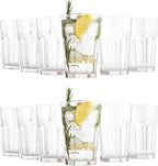 Vikko Large Drinking Glasses, 14 Ounce Glass Cups, Durable Glasses Drinking Set of 12, Stackable Water Glasses, Highball Glasses, Heavy Base Tumblers & Water Glasses, Dishwasher Safe Cups for Kitchen