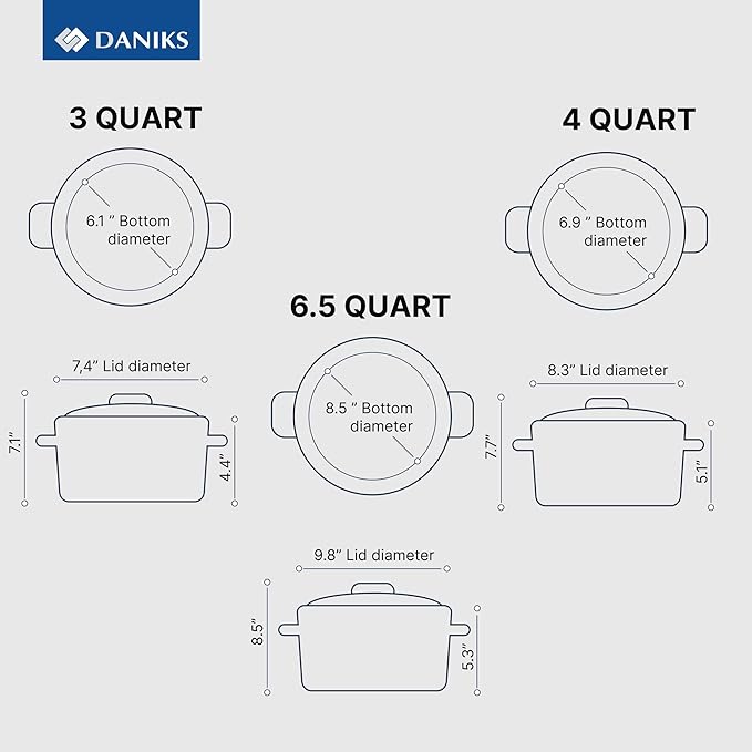 Daniks Oslo 10-Piece Stainless Steel Induction Cookware Set – Dishwasher Safe Saucepan, Frying Pan, Pots with Stay-Cool Handles, Glass Lids, Silver