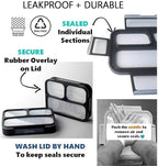 Bento Box with Insulated Lunch Bag and Ice Pack. Lunch Container with 3 Divided Leak-Resistant Compartments Perfect for Work or School, Adults Boys Kids, Black with Camo Bag