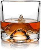 LIITON K2 Nepalese Heavy Crystal Whiskey Glasses Gift Set of 2, Thick Freezable Bourbon Glass 1lb Each, Premium Whiskey Gifts for Men, Frozen Crystal Chills Cocktails, 10 oz