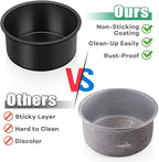 TeamFar 4inch Cake Pan Set of 3, Nonstick Mini Round Baking Cake Pan with Stainless Steel Core, for Baking Smash/Layer Cakes, Healthy & Heatproof, Release Easily & Easy Clean