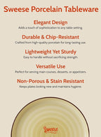 Sweese 7.4 Inch Porcelain Dessert Plates, Round Salad/Appetizer Plate Set, Microwave Dishwasher Safe, Green, 6-Pack