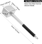 Meat Tenderizer, 304 Stainless Steel Meat Hammer, Heavy Duty Kitchen Meat Mallet,Four-sided Meat Tenderizer Tool, Meat Pounder for Tenderizing Steak, Beef, Chicken, Nut (1.31lb)