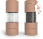 LARS NYSØM Salt and Pepper Grinder Set I Salt and Pepper Mills with Adjustable Ceramic Grinder 2 pieces I Manual Design Spice Mill Set (Blush Rose)